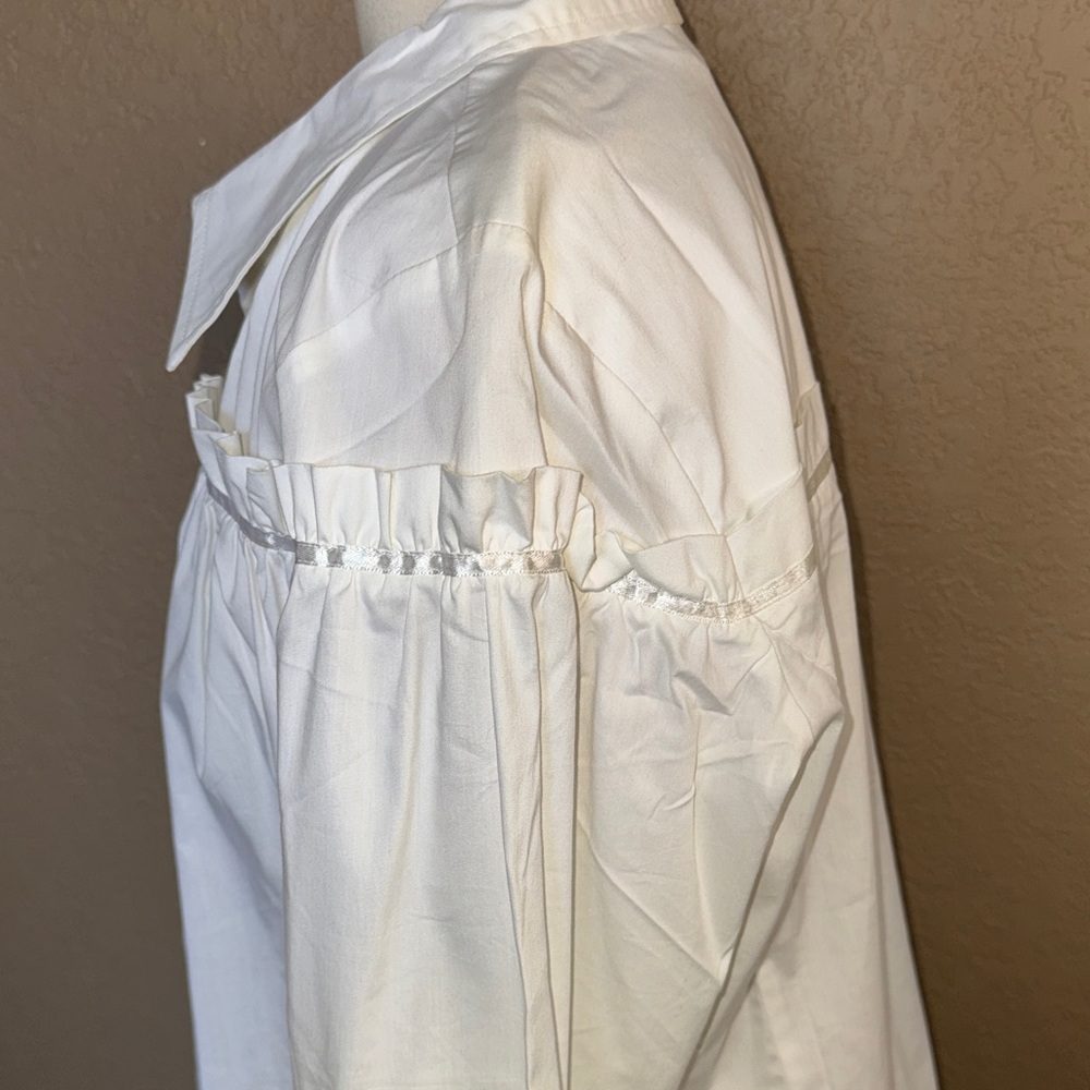Victor Costa Ruffle Collared Button Front Sleeve … - image 6